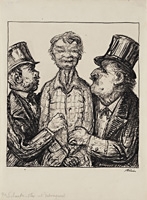 Alfred Kubin · Die Scharfrichter und Delinquent, um 1918, Tusche, Feder auf Papier, 36 x 26,6 cm, Leopold Museum, Wien, ©ProLitteris