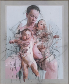 Jenny Saville · The Mothers, 2011, Öl und Kohle auf Leinwand, 270x220 cm, Collection of Lisa and Steven Tananbaum ©ProLitteris