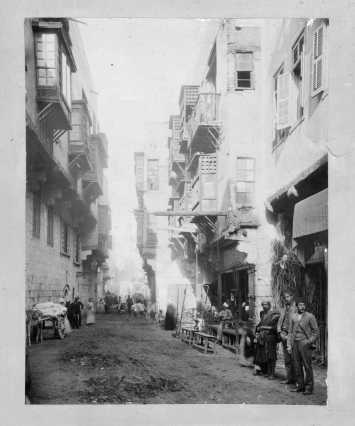 Strasse in Kairo, 1880er Jahre. Archiv für Zeitgeschichte, NL Warda Bleser-Bircher