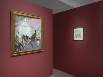 Lyonel Feininger, La ville et la mer, Cabinet cantonal des estampes, Musée Jenisch Vevey, 2021 (Ausstellungsansicht). Foto: Julien Grémaud