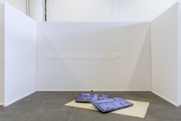 Camille Kaiser (*1992). Photographs by the sea, 1962, 2022Risography, Fabric, Video, A4, 125 x 230 cm, 23minPhotograph: Courtesy BAK/OFC, Guadalupe Ruiz, 2022