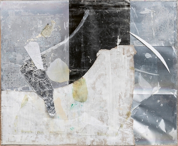 Rudolf Polanszky · Reconstructions / Trans­linear Fragments / Double Twin Pictures, 2021, div. Medien auf Leinwand, 145 x 175 cm
