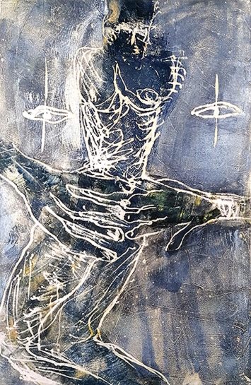 Martin Disler · Ohne Titel, 1990, Farbholzschnitt, 90 x 58,5 cm, Auflage I / II (Unikat)