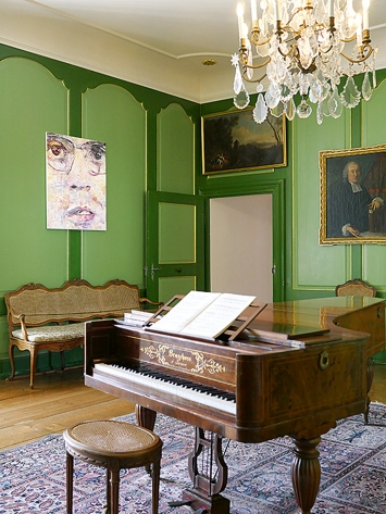 Grégory Sugnaux · Once in a Lifetime, 2020, Malerei, 100 x 80 cm, Musiksaal, Schloss Greyerz